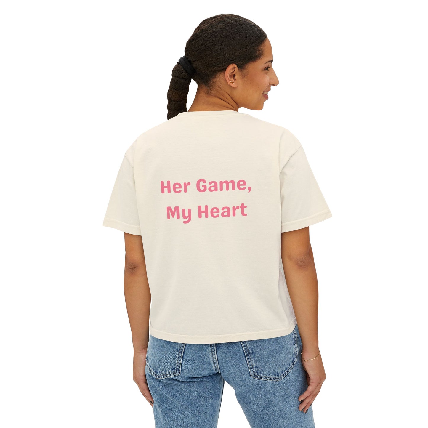 Her Game, My Heart Cropped Tee | Comfort Colors Boxy Tee