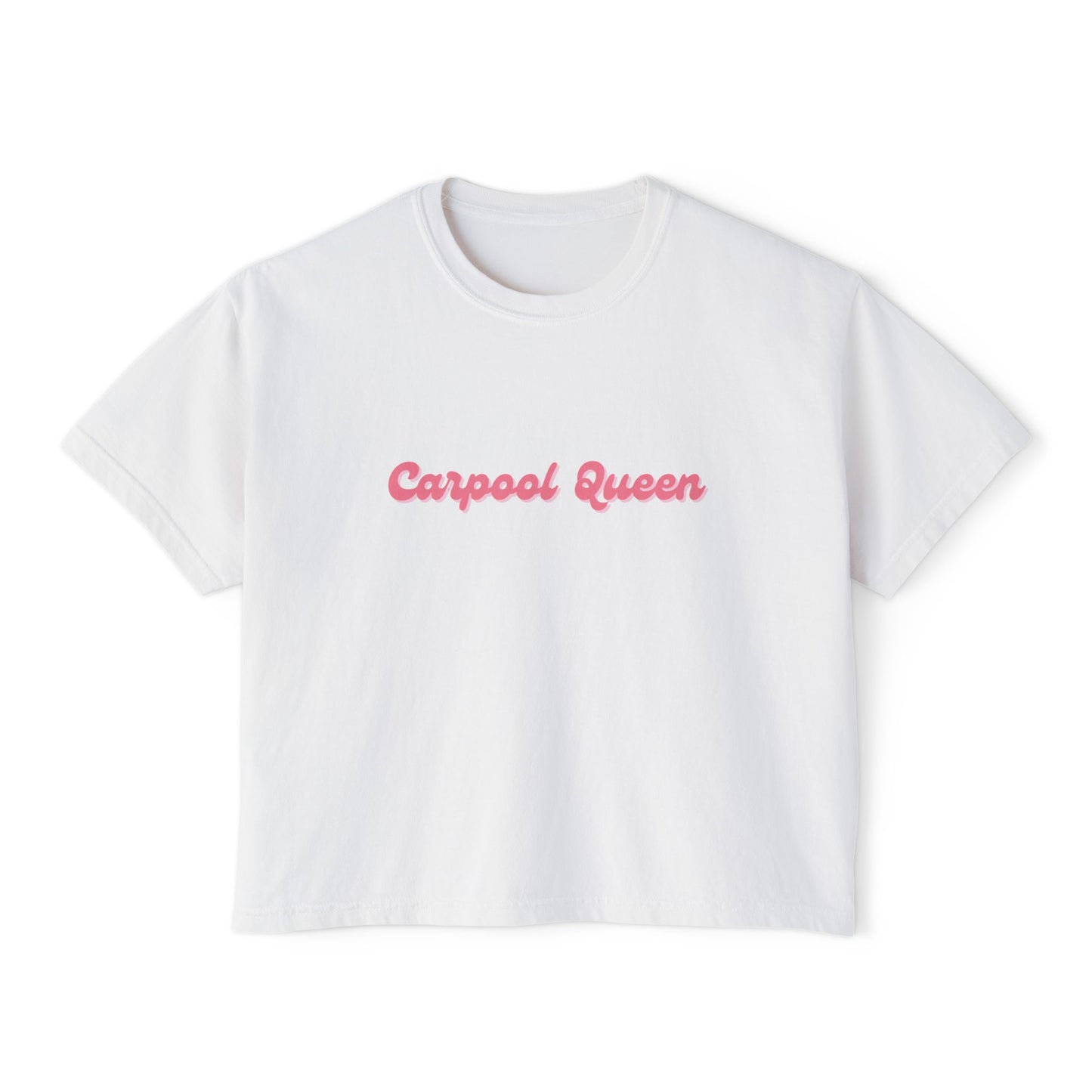 Carpool Queen Pink Design Cropped Tee | Comfort Colors Boxy Tee