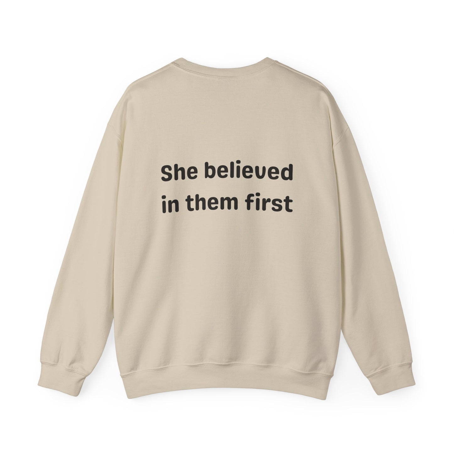 She Believed in Them First Crewneck | Unisex Heavy Blend™ Crewneck Sweatshirt