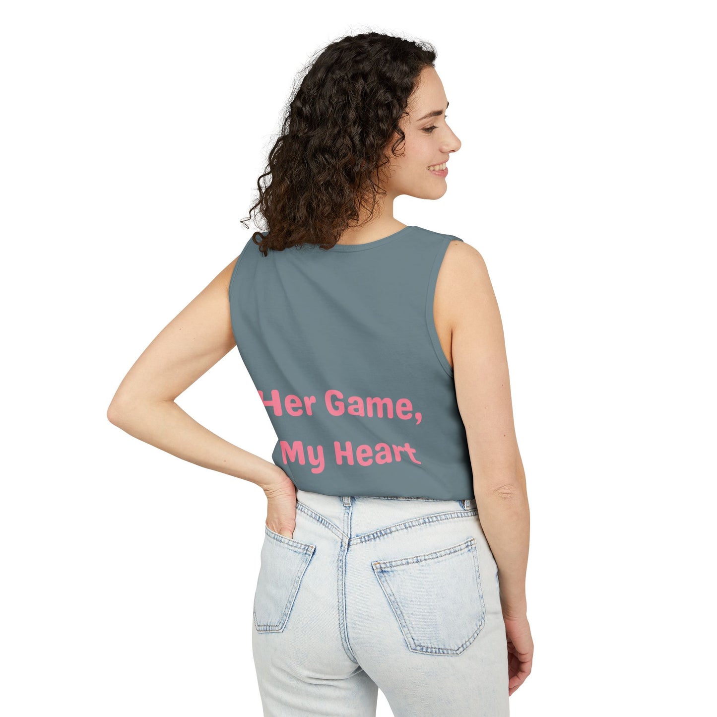 Her Game, My Heart Tank Top | Comfort Colors Tank Top