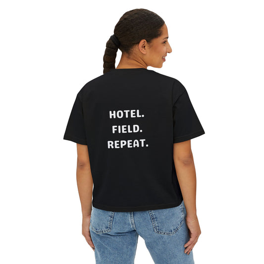 Hotel. Field. Repeat. Cropped Tee | Comfort Colors Boxy Tee