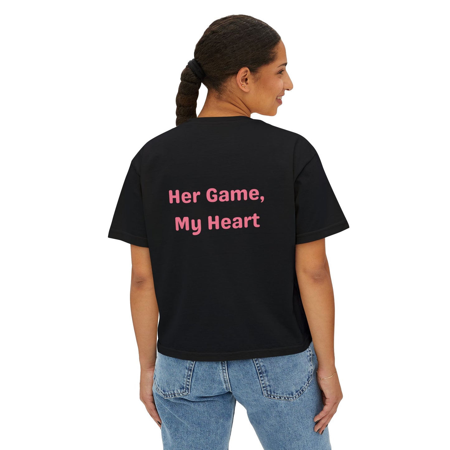 Her Game, My Heart Cropped Tee | Comfort Colors Boxy Tee