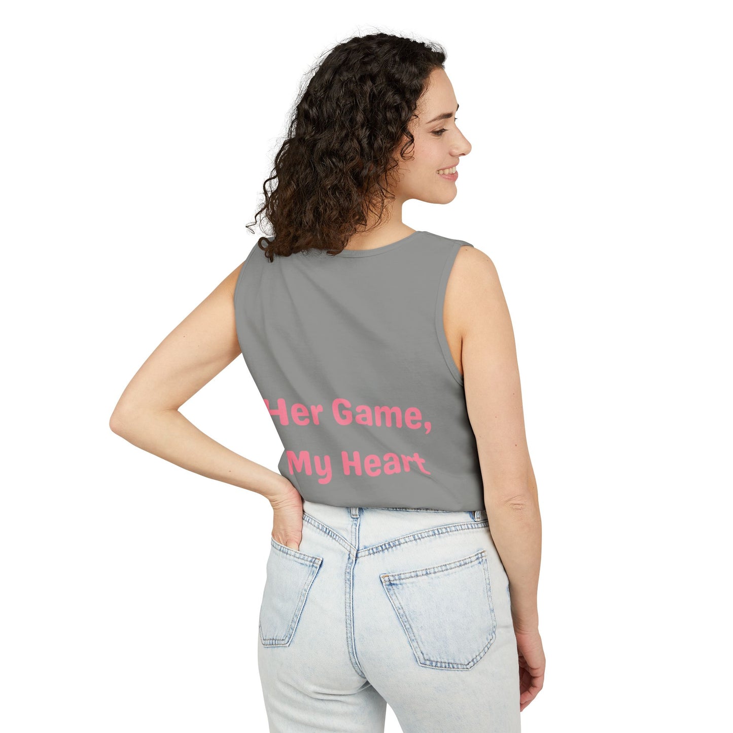 Her Game, My Heart Tank Top | Comfort Colors Tank Top