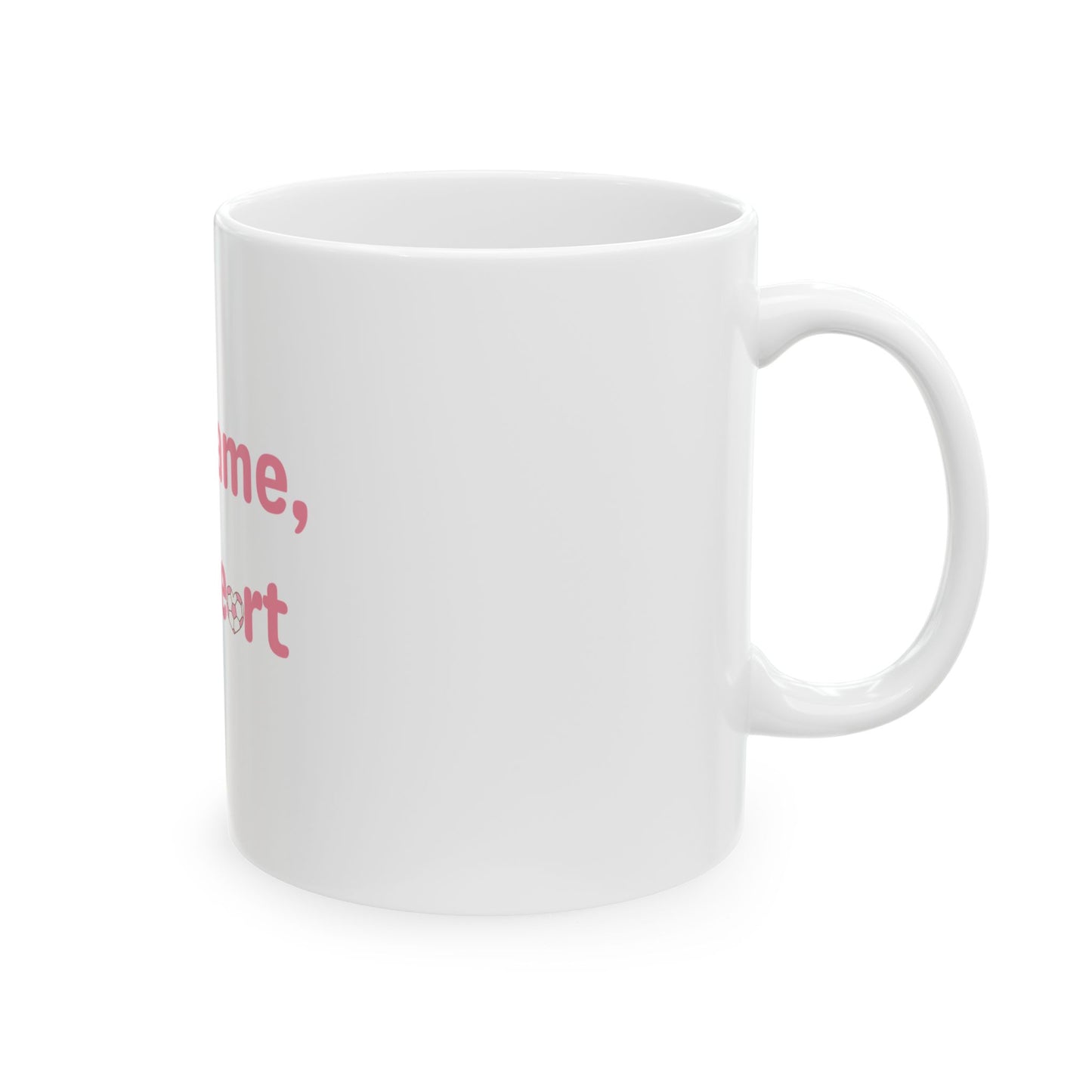 Her Game, My Heart Ceramic Mug | White