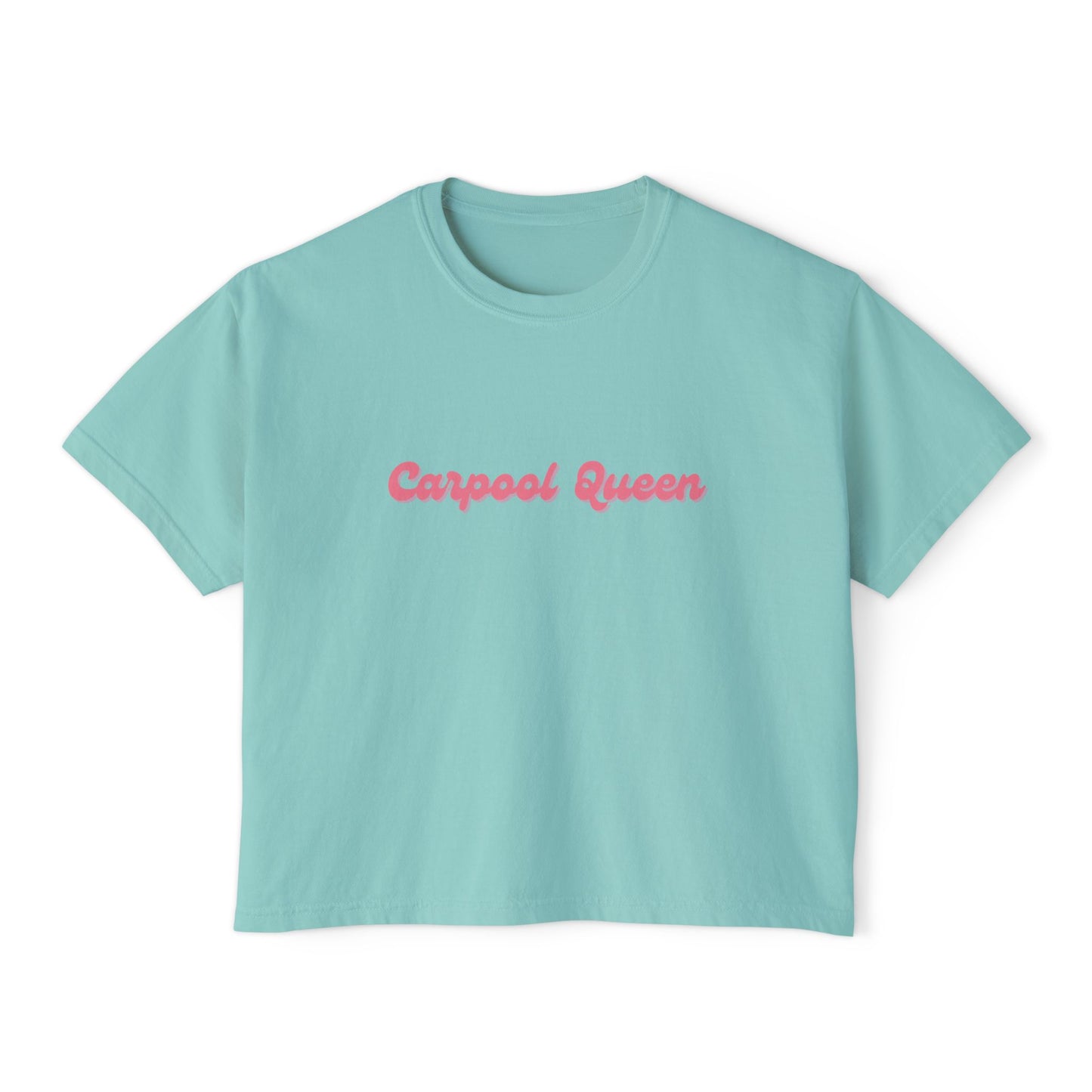Carpool Queen Pink Design Cropped Tee | Comfort Colors Boxy Tee