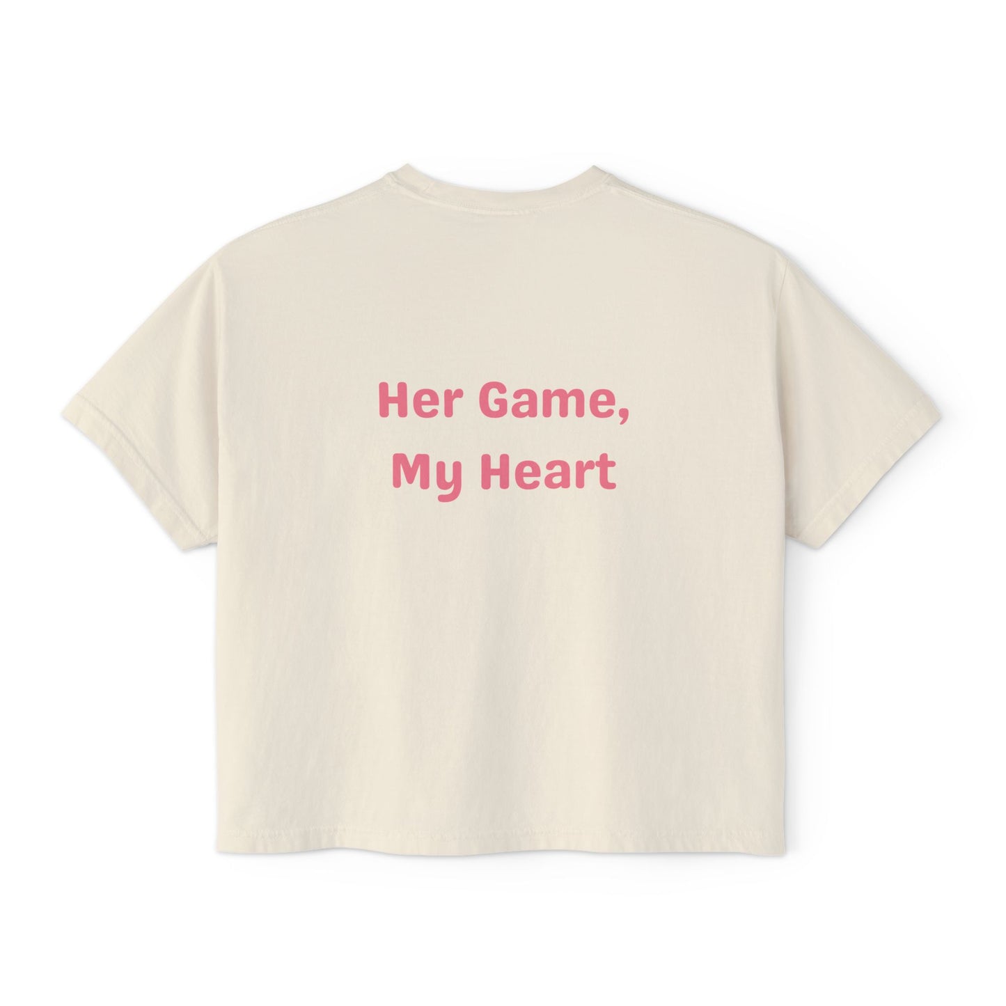 Her Game, My Heart Cropped Tee | Comfort Colors Boxy Tee
