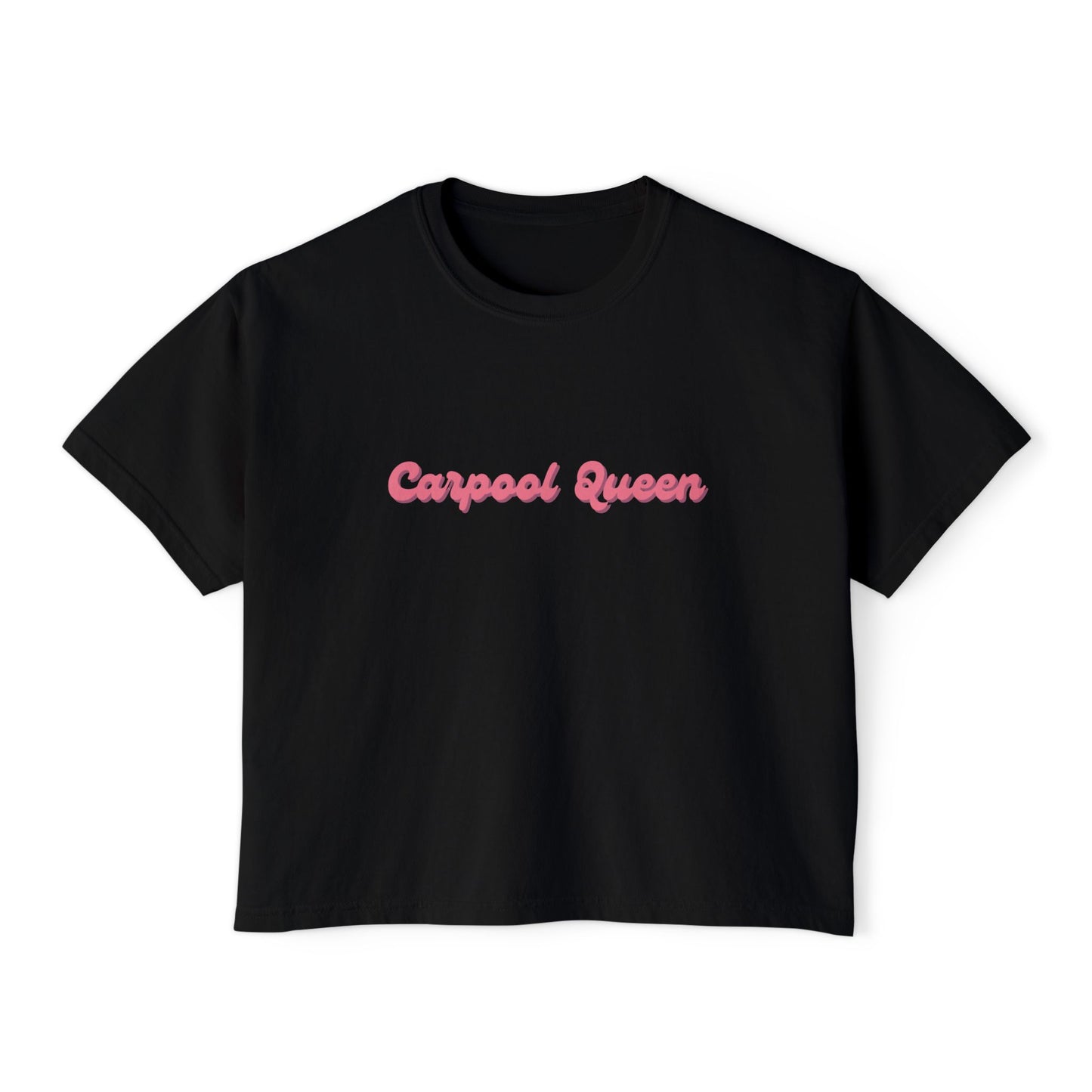 Carpool Queen Pink Design Cropped Tee | Comfort Colors Boxy Tee