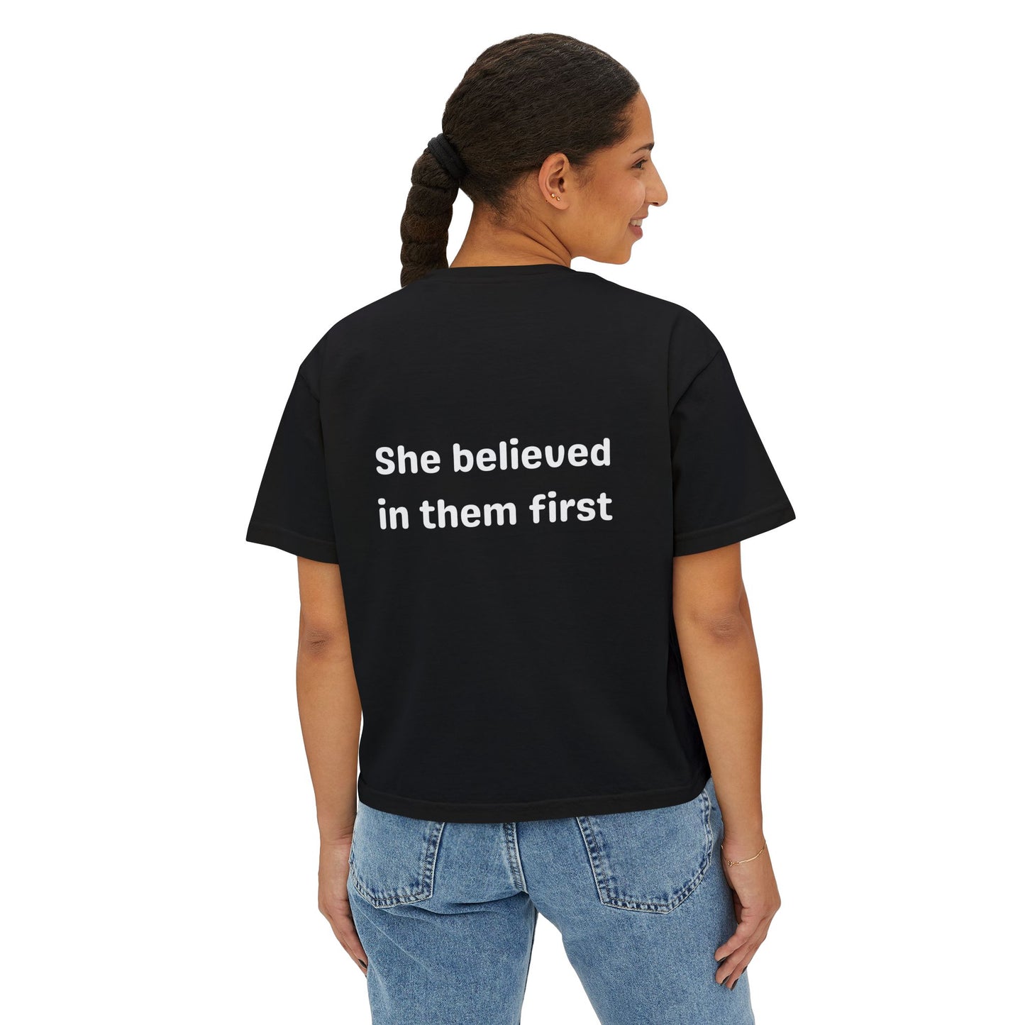 She Believed in Them First Cropped Tee | Comfort Colors Boxy Tee