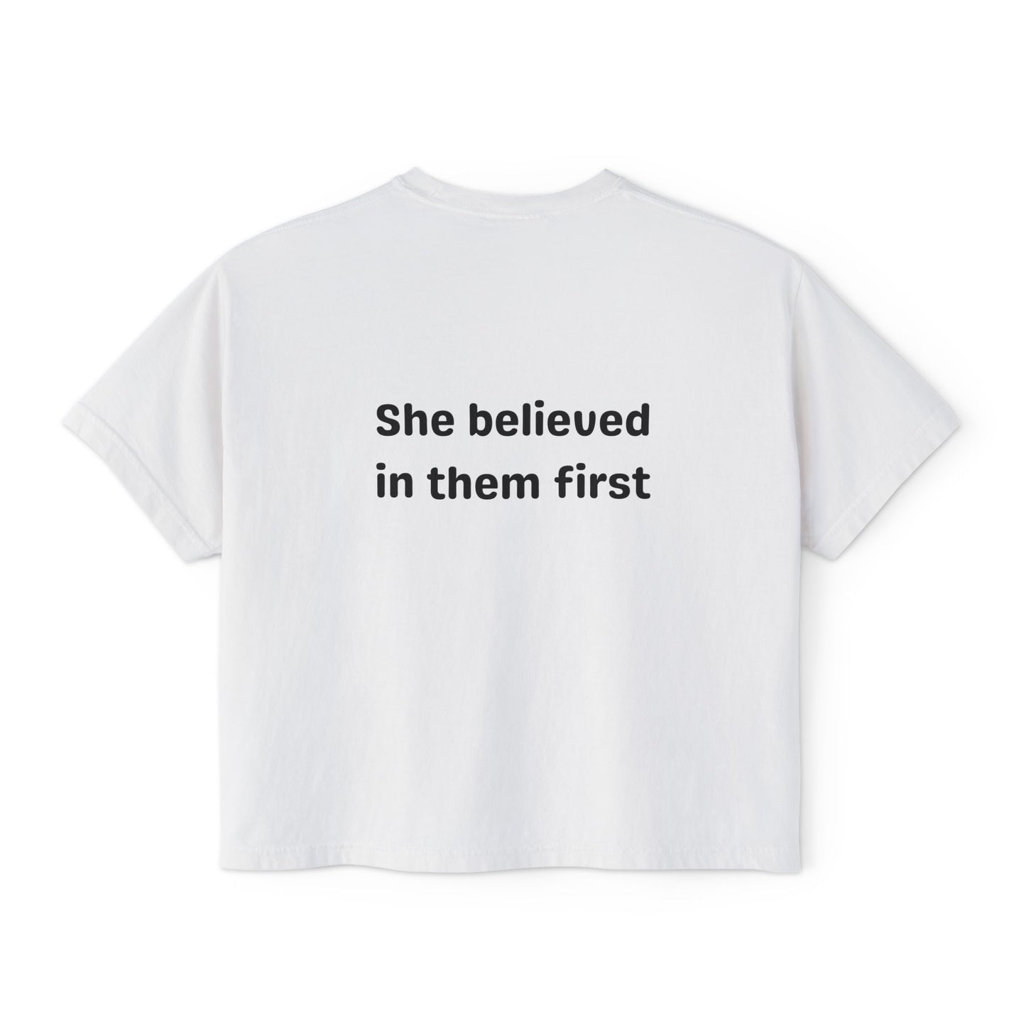 She Believed in Them First Cropped Tee | Comfort Colors Boxy Tee