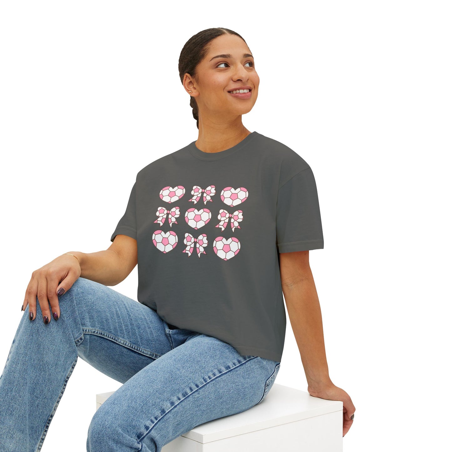 Her Game, My Heart Cropped Tee | Comfort Colors Boxy Tee