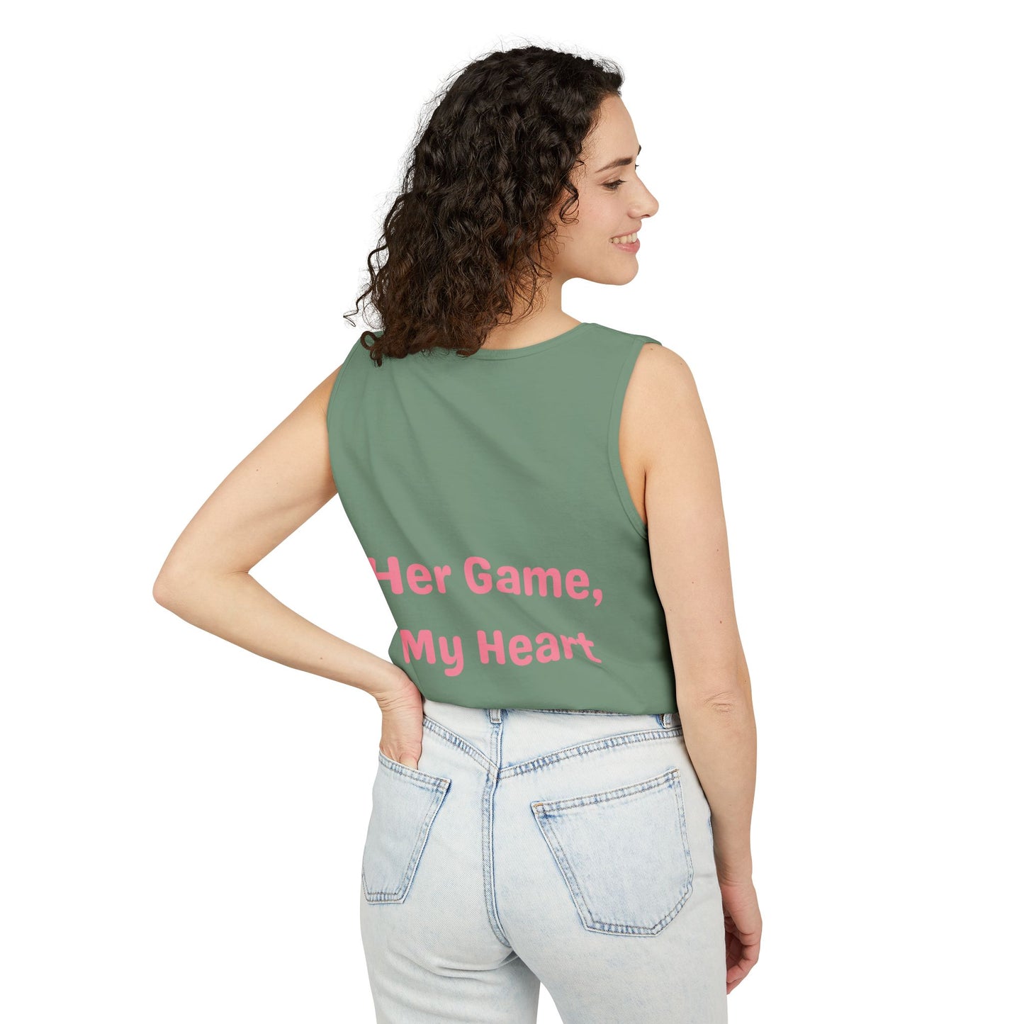 Her Game, My Heart Tank Top | Comfort Colors Tank Top