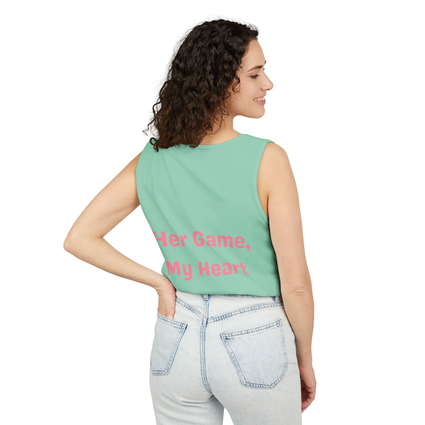 Her Game, My Heart Tank Top | Comfort Colors Tank Top