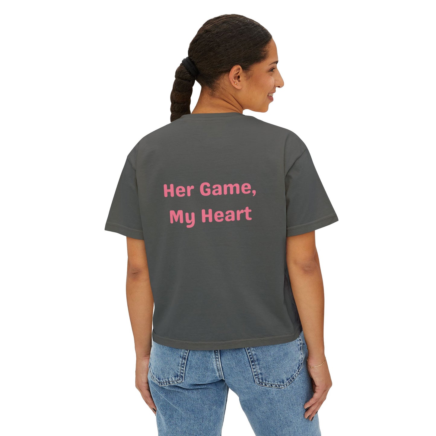 Her Game, My Heart Cropped Tee | Comfort Colors Boxy Tee