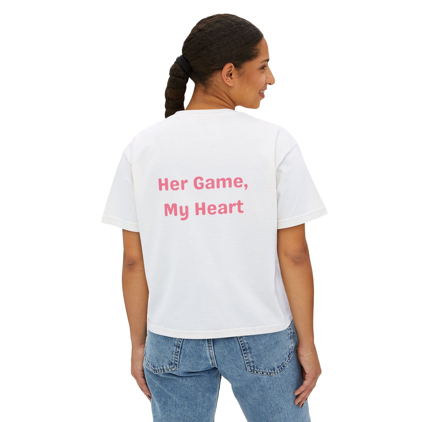 Her Game, My Heart Cropped Tee | Comfort Colors Boxy Tee