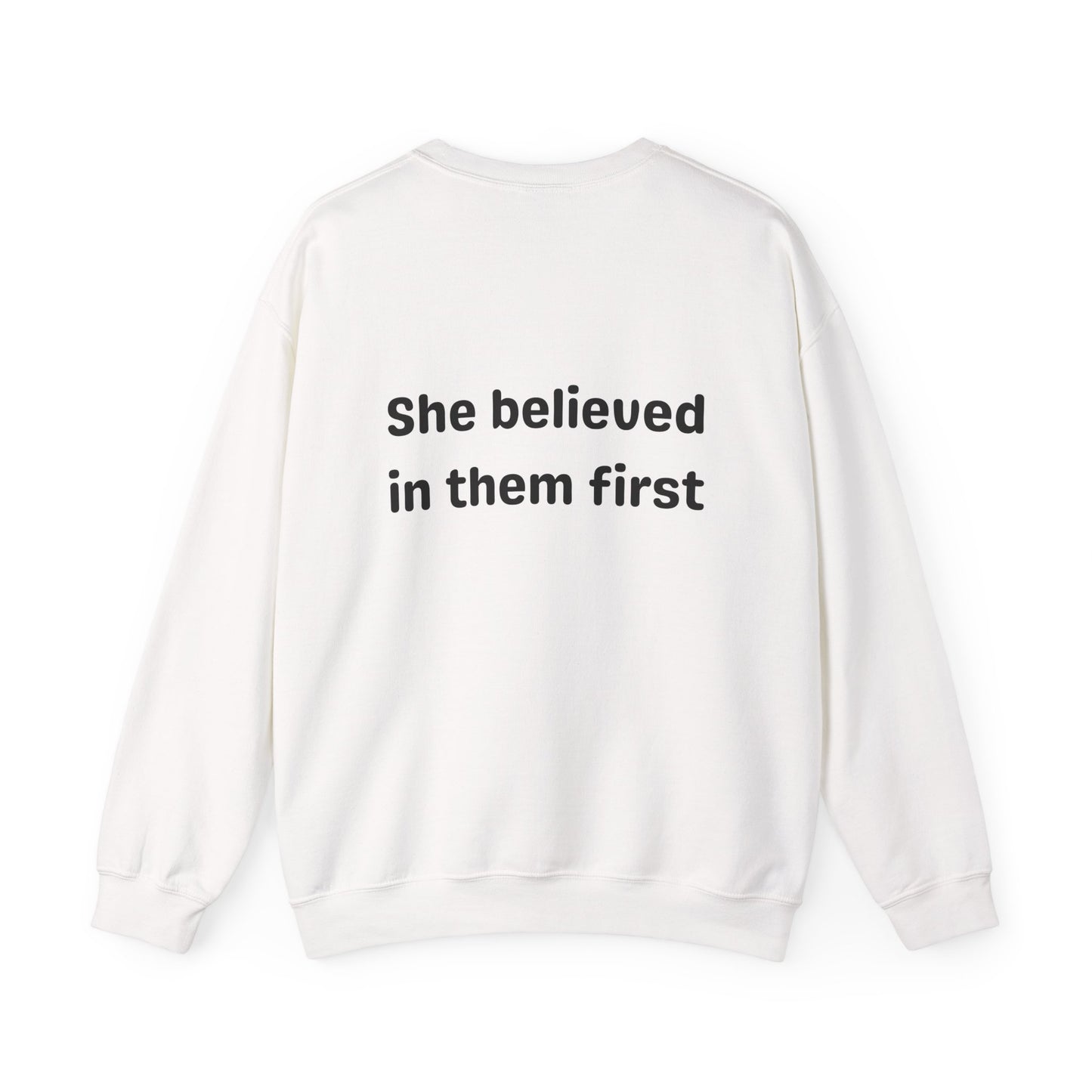She Believed in Them First Crewneck | Unisex Heavy Blend™ Crewneck Sweatshirt