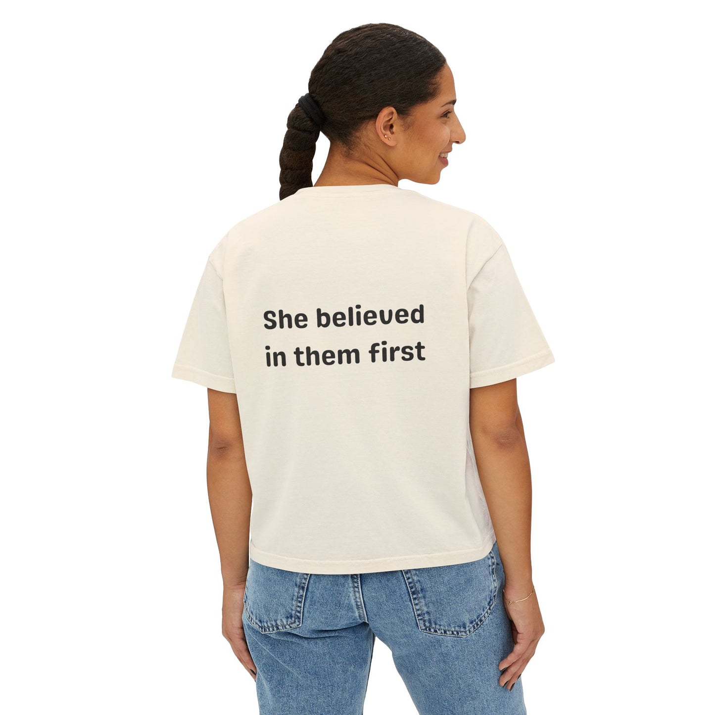 She Believed in Them First Cropped Tee | Comfort Colors Boxy Tee
