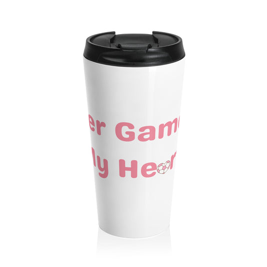 Her Game, My Heart Travel Mug | White