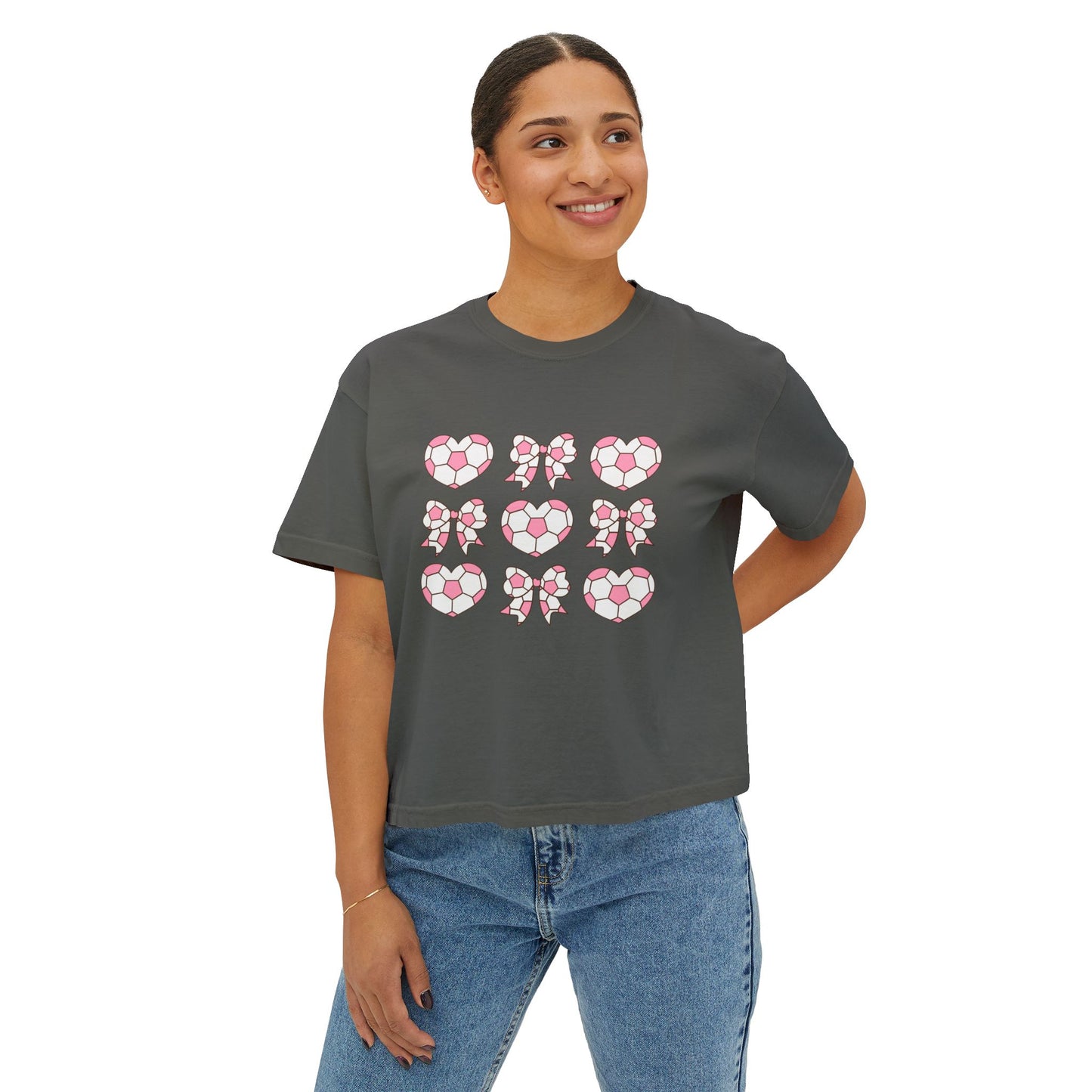 Her Game, My Heart Cropped Tee | Comfort Colors Boxy Tee