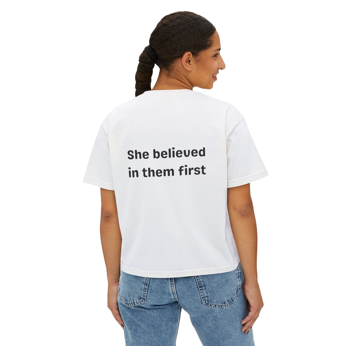 She Believed in Them First Cropped Tee | Comfort Colors Boxy Tee