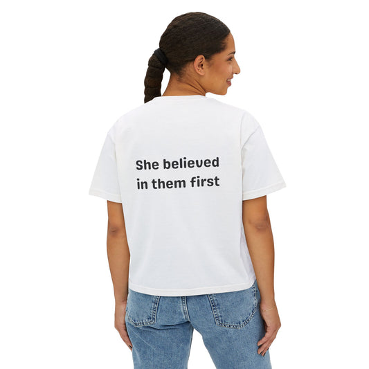 She Believed in Them First Cropped Tee | Comfort Colors Boxy Tee